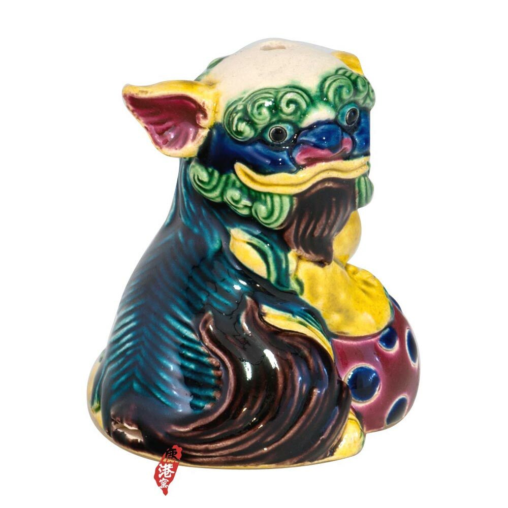 台灣國寶交趾陶 ｜中陶笛 閉口球獅