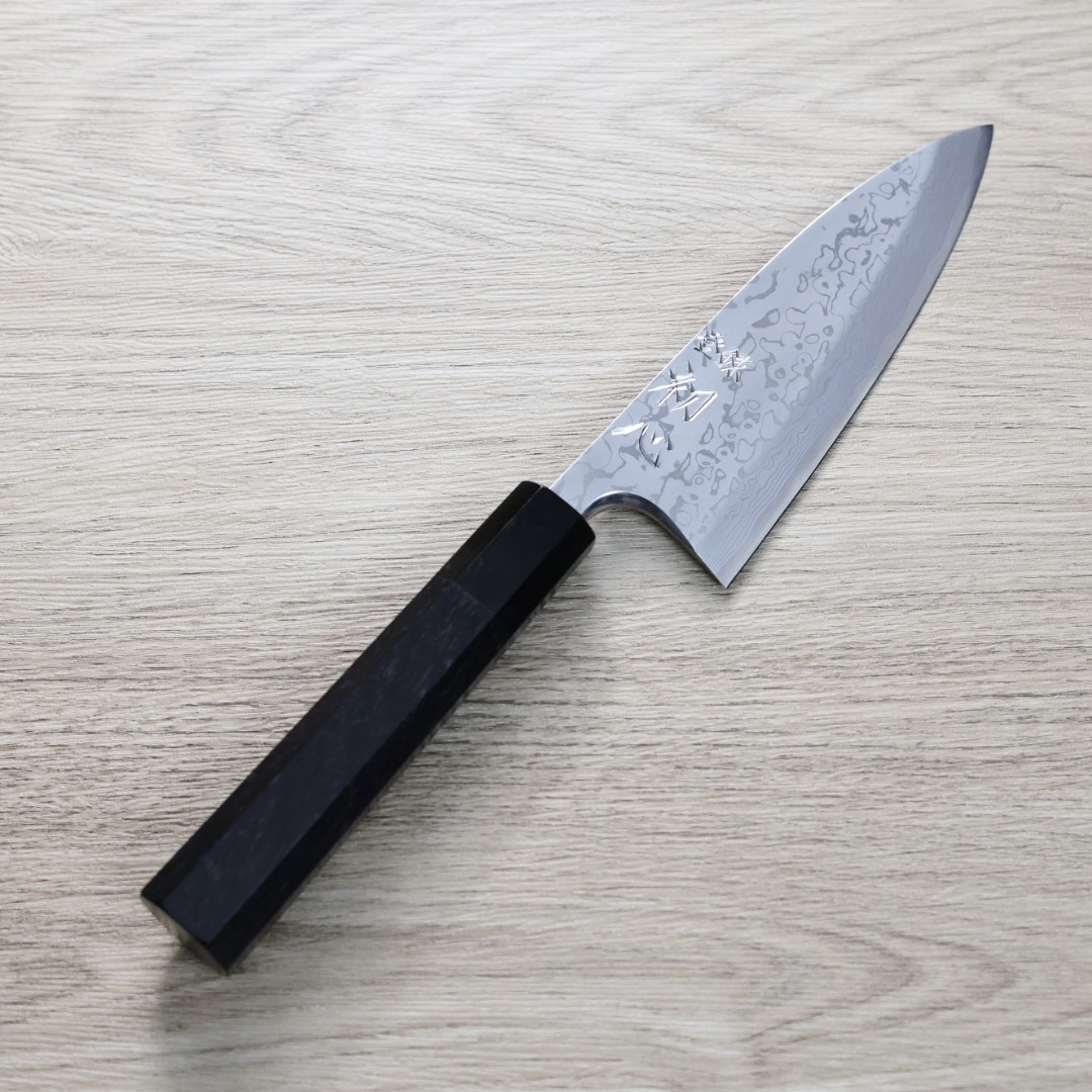 初心x彌氏良寬  出刃 150mm 青紙鋼 墨流