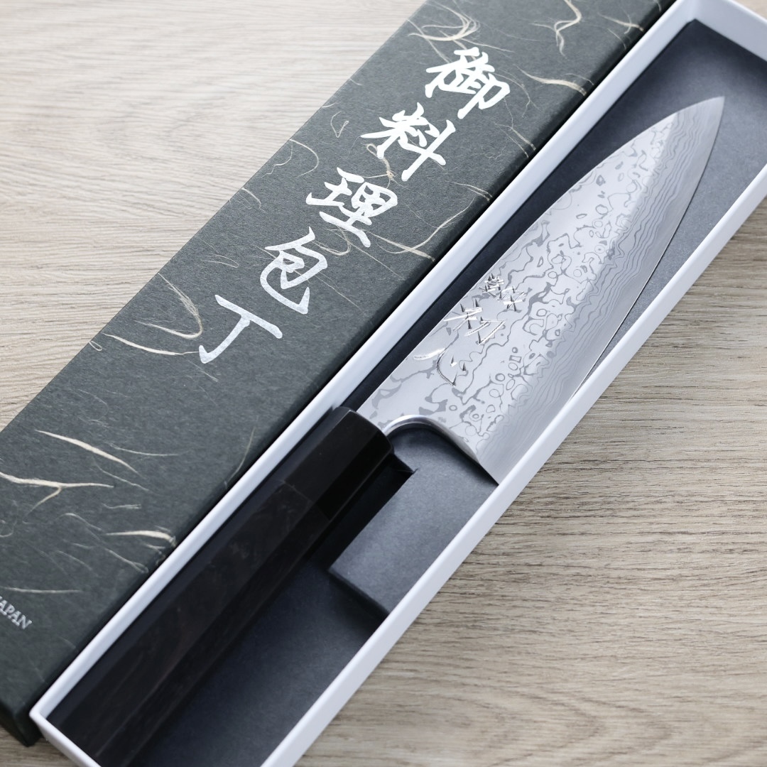 初心x彌氏良寬  出刃 180mm 青紙鋼 墨流