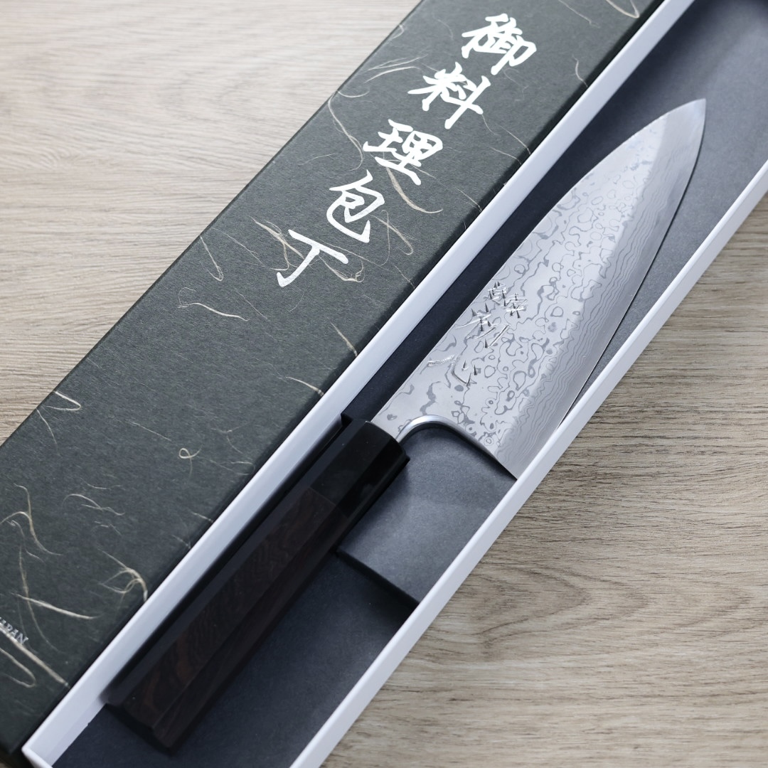 初心x彌氏良寬  出刃 195mm 青紙鋼 墨流