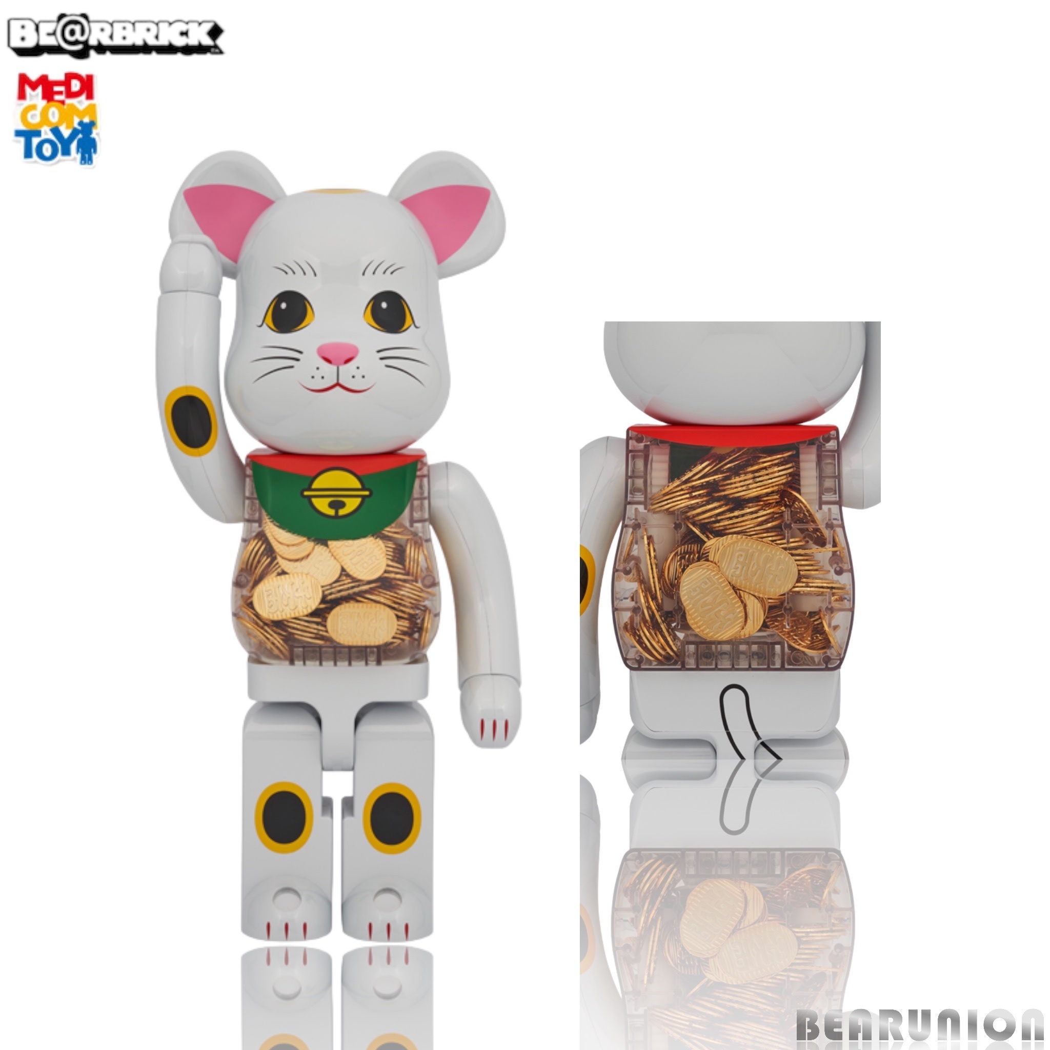 返品保証付 BE@RBRICK 招き猫 小判 白メッキ 1000％ | solar-laser.com