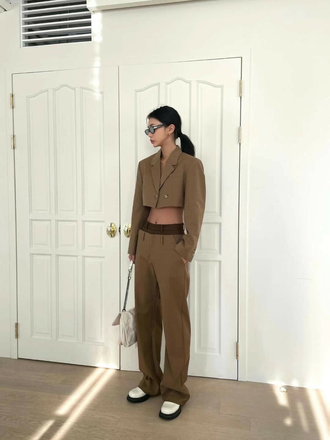 雙色褲頭西裝長褲