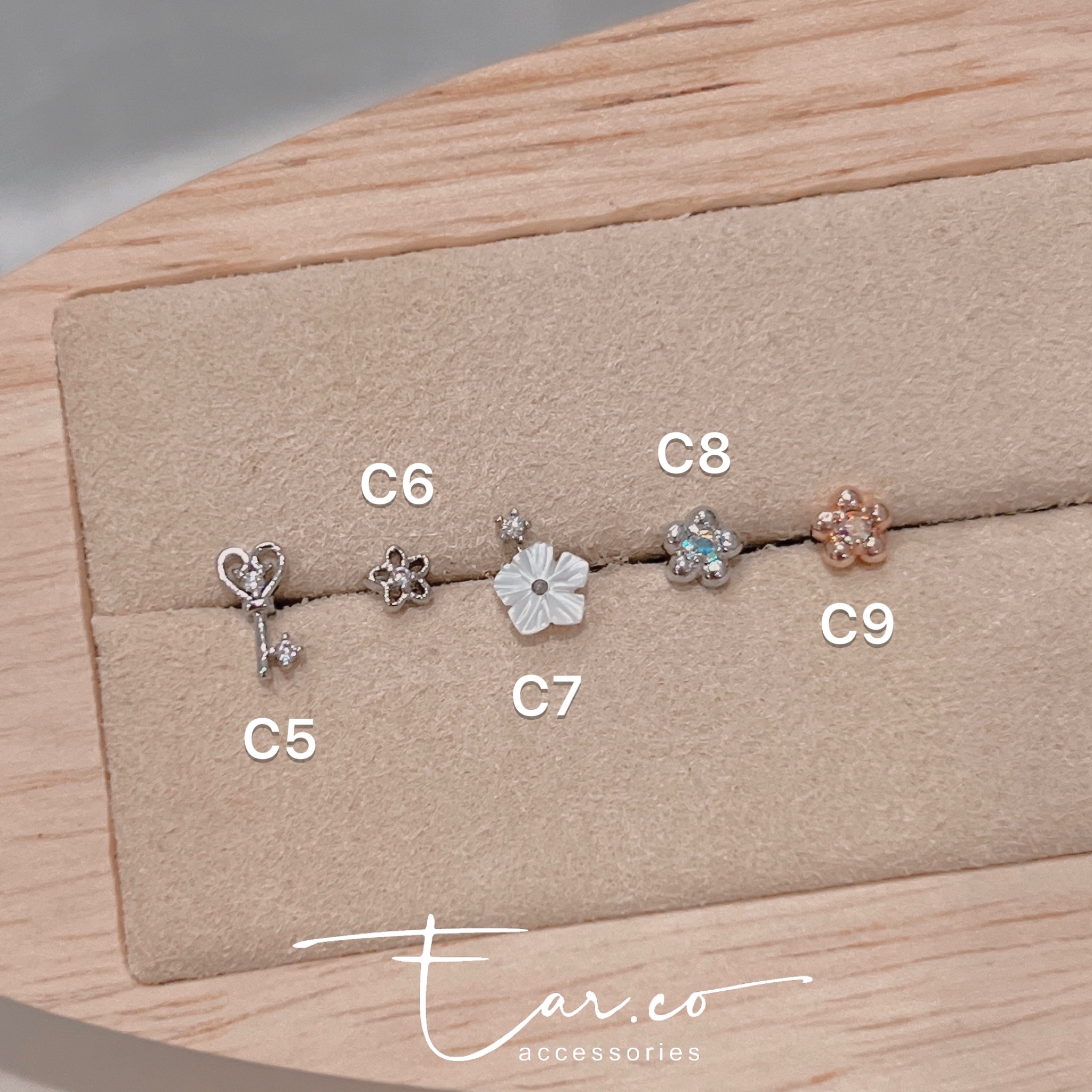 韓國316L醫療鋼耳珠/耳骨釘 [單支] #PC5