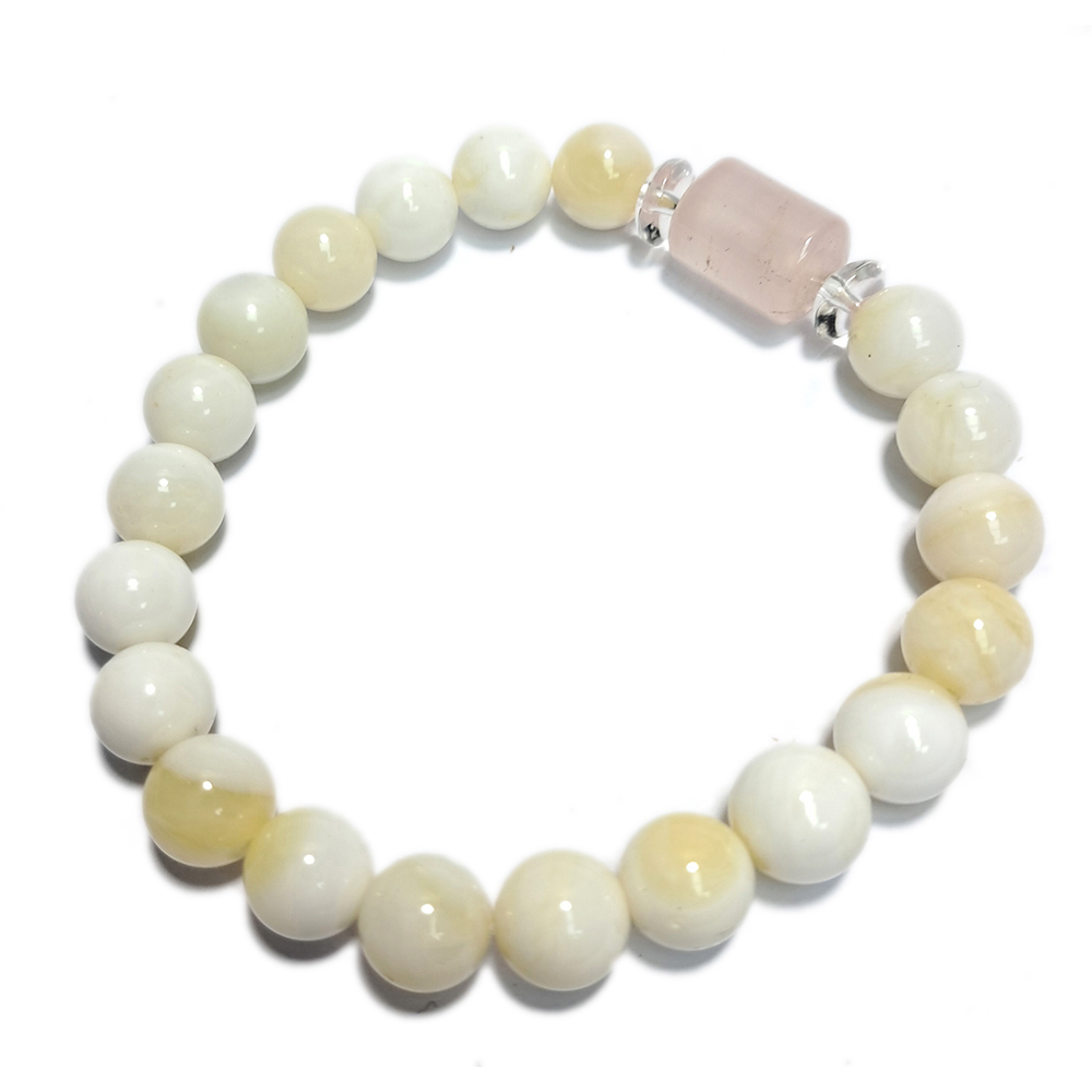 粉晶柱&金線硨磲手珠10mm【十方】152845