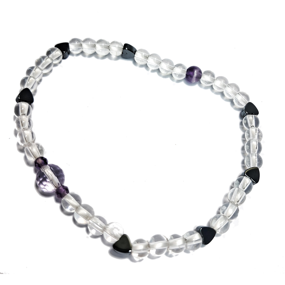 愛心{健康石}&紫晶&水晶手珠4.5mm【十方】152838
