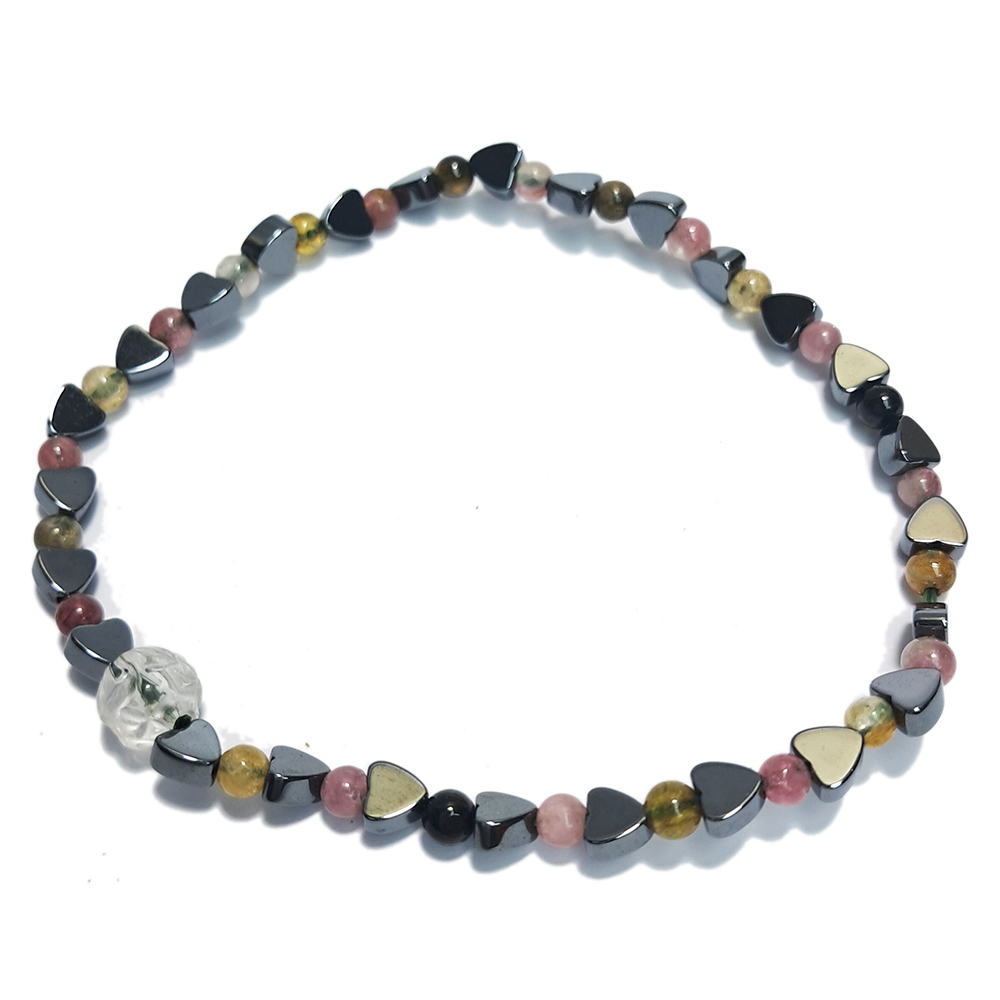 愛心{健康磁石}&碧璽手珠3mm【十方】152815