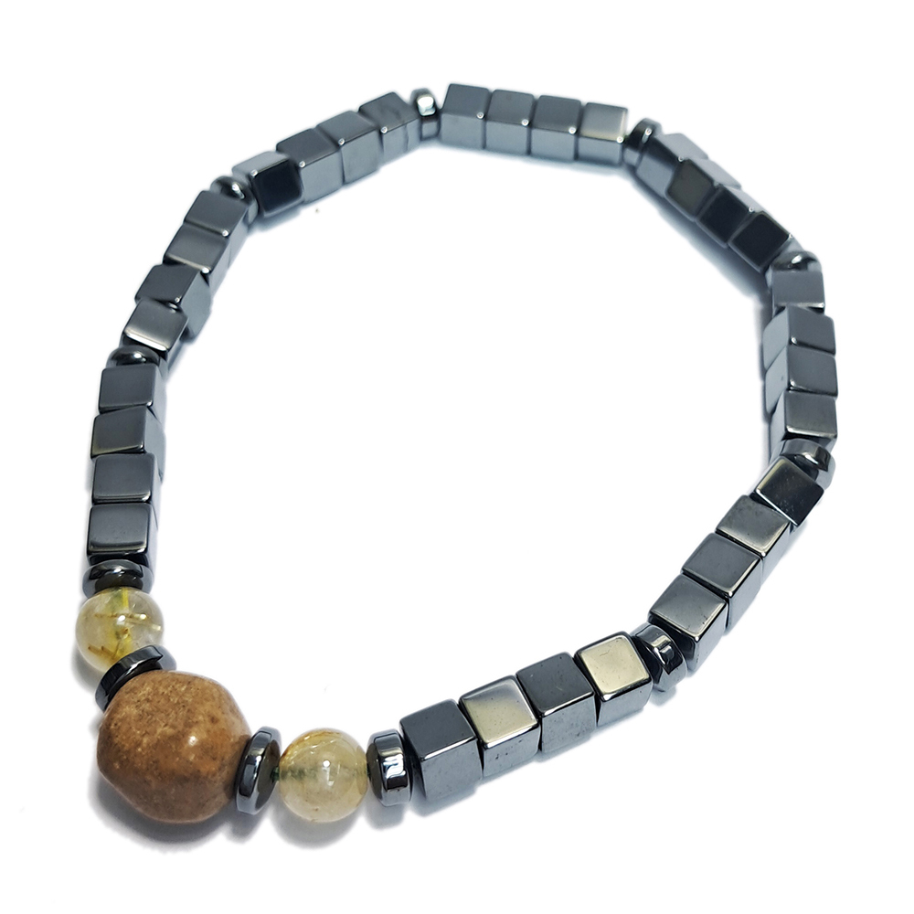 跳出舍利&鈦晶&健康磁石方形手珠4.5mm【十方】152818