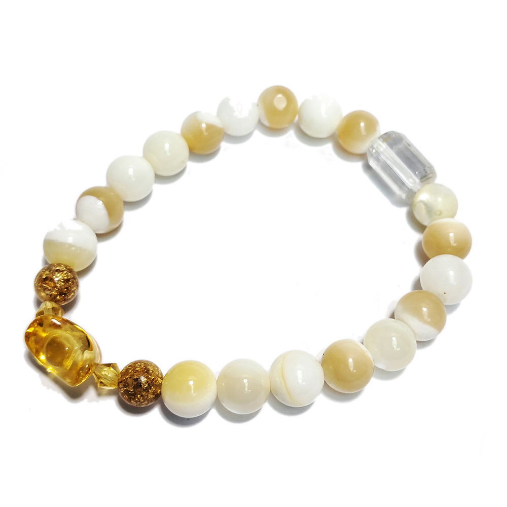 水晶柱&元寶{琉璃}&金線硨磲手珠8mm【十方】152849