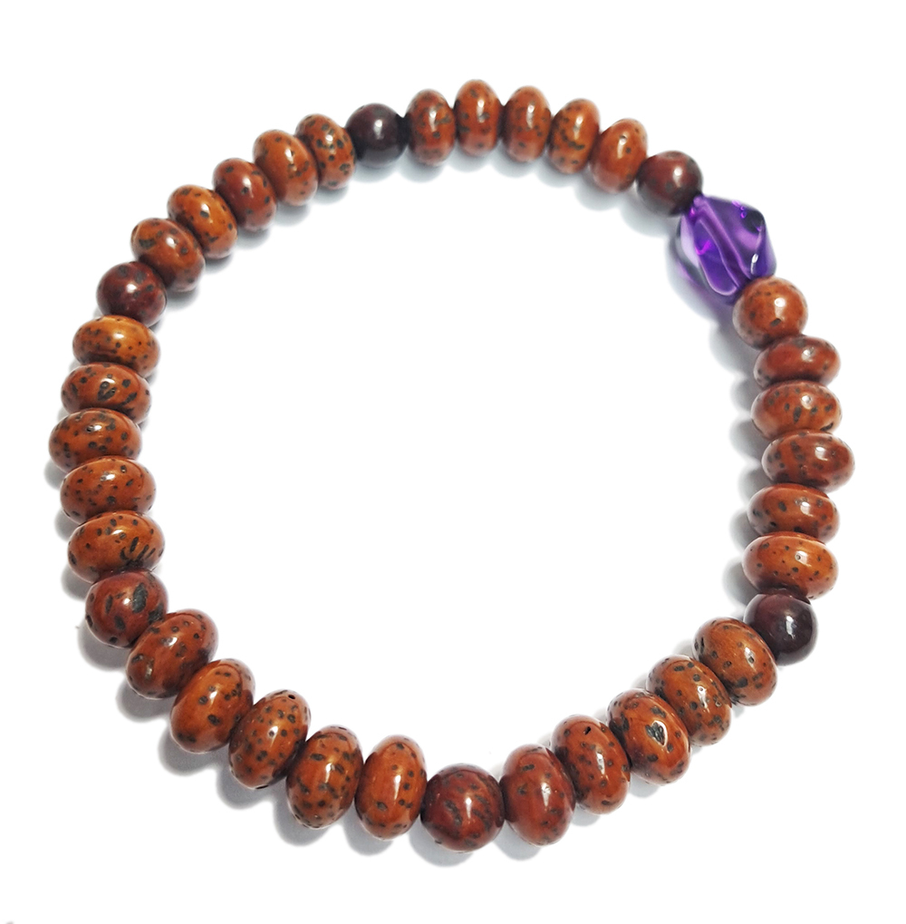 紫晶&老星月菩提子手珠4*6.5mm【十方】152857