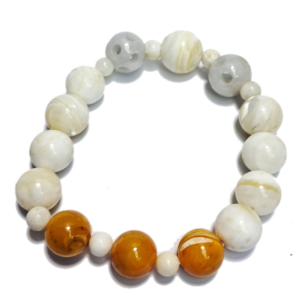 路路通{玉}&黃金硨磲&金線硨磲手珠12mm【十方】152839