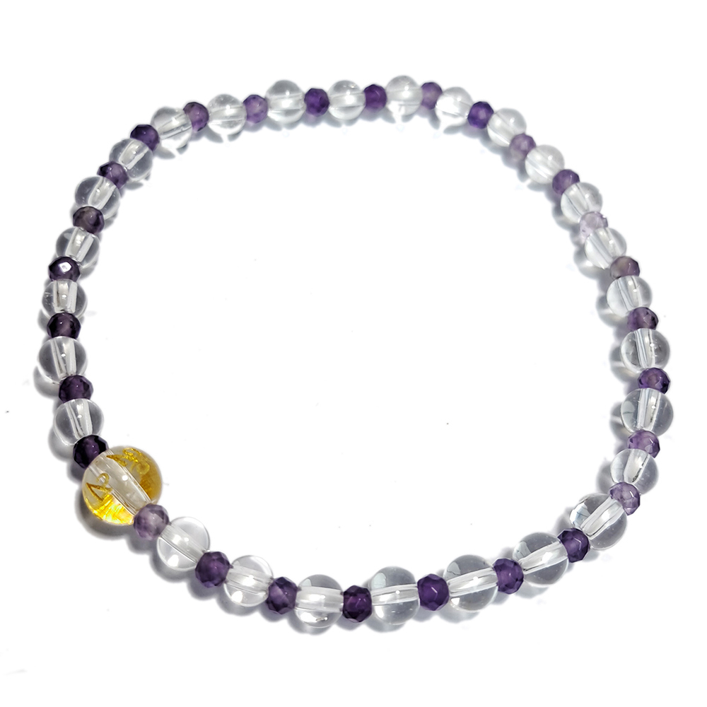 紫晶鑽面&水晶手珠4.5mm【十方】152837