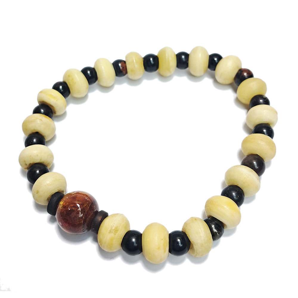 金珊瑚&椰殼手珠6*9mm【十方】152821