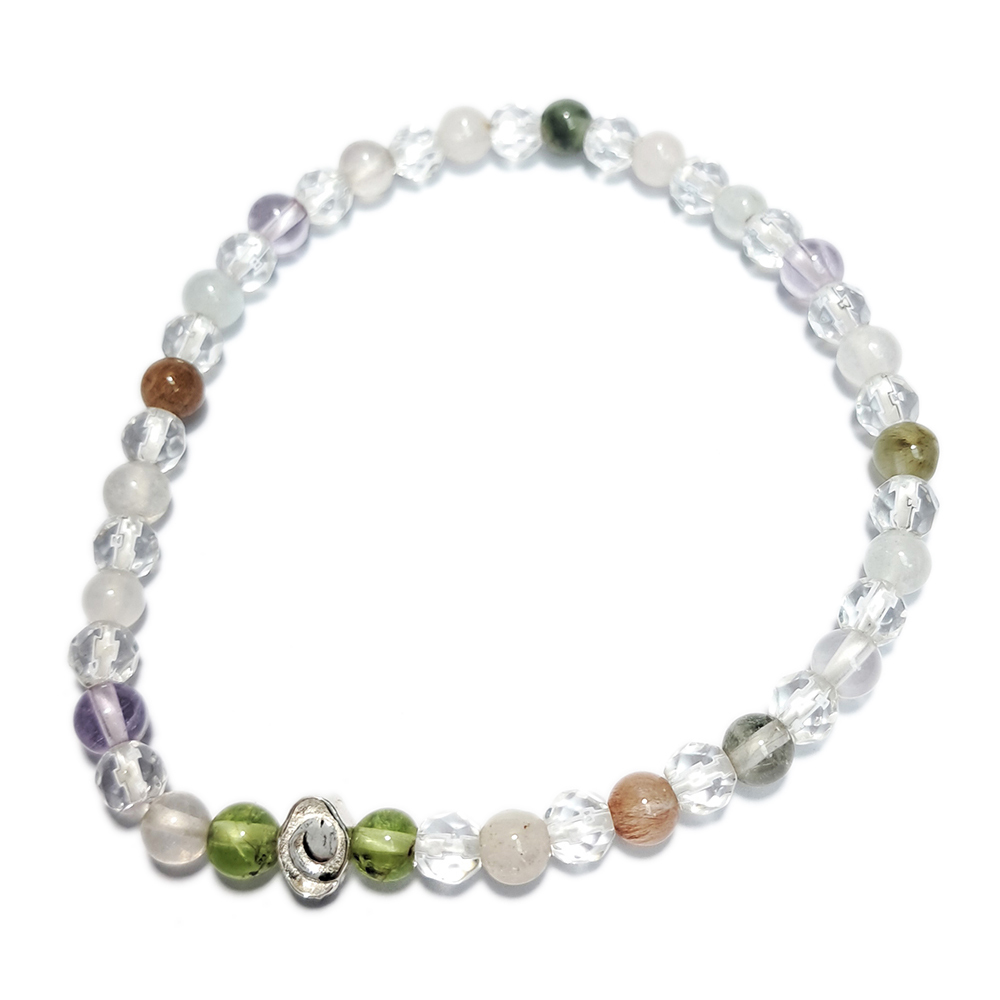 吉祥雲{純銀}&水晶鑽面手珠4.4mm【十方】152879