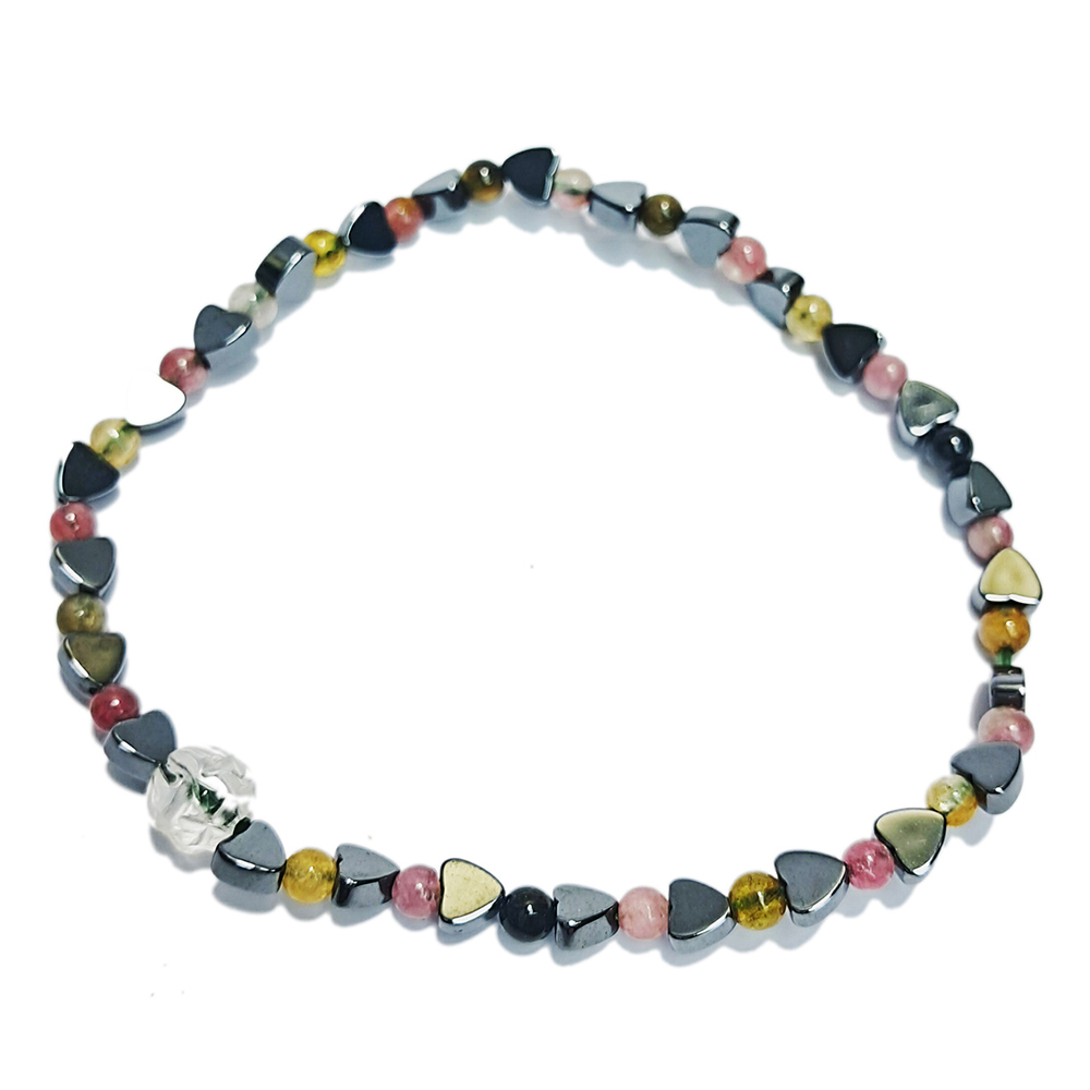 愛心{健康磁石}&碧璽手珠3mm【十方】152815