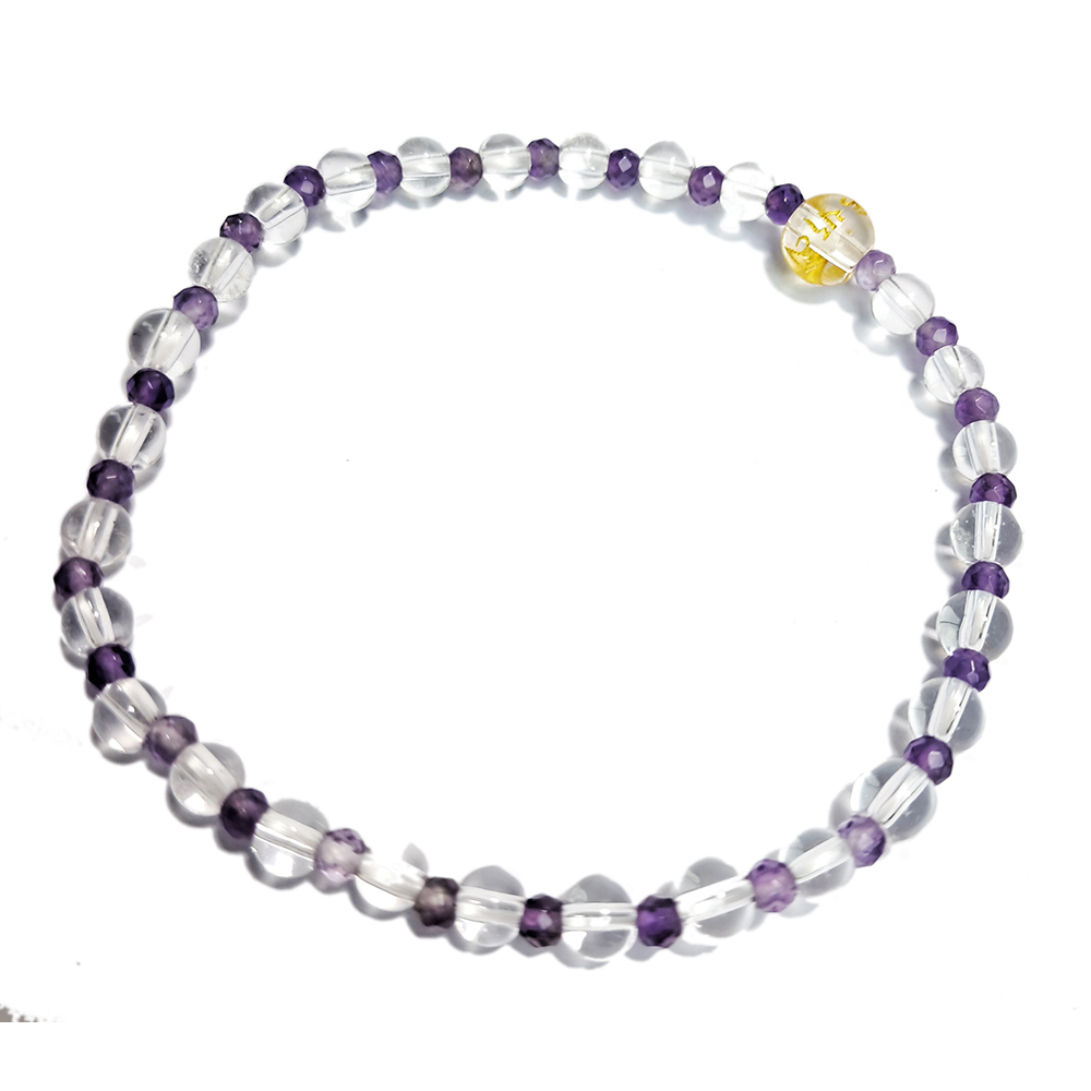 紫晶鑽面&水晶手珠4.5mm【十方】152837