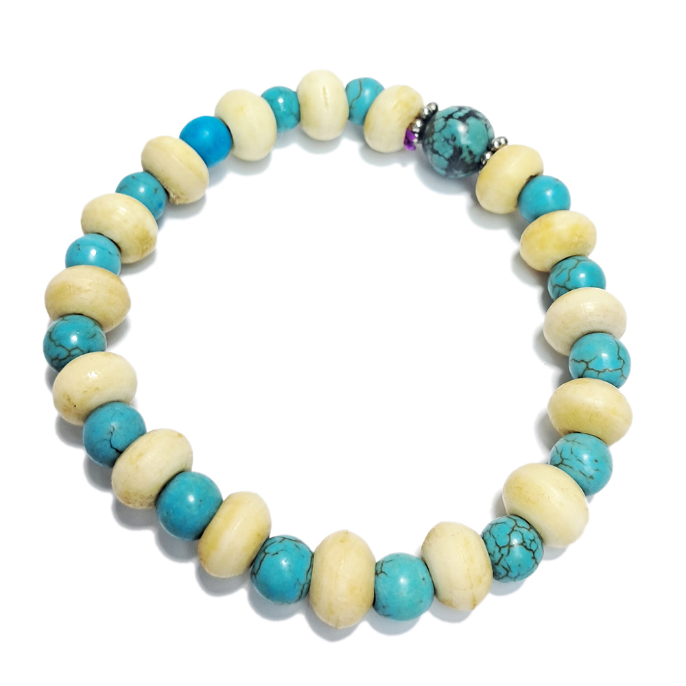 綠松石&椰殼手珠6*9mm【十方】152822