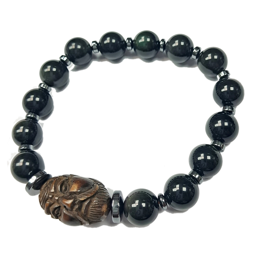 羅漢{鐵刀木}&黑曜岩手珠10mm【十方】152805