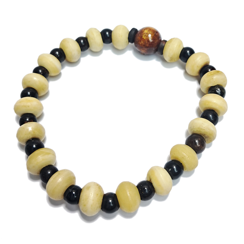 金珊瑚&椰殼手珠6*9mm【十方】152821