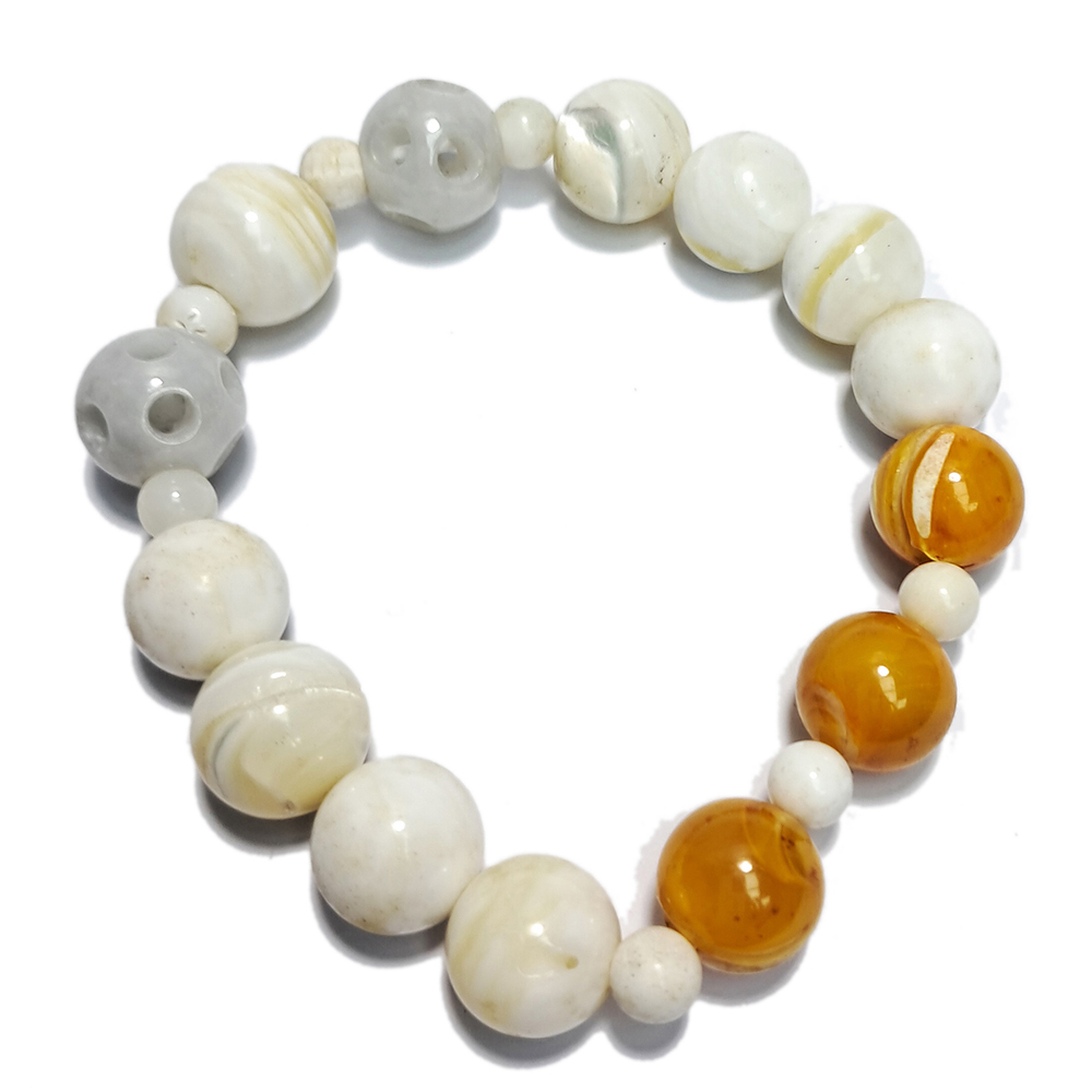 路路通{玉}&黃金硨磲&金線硨磲手珠12mm【十方】152839