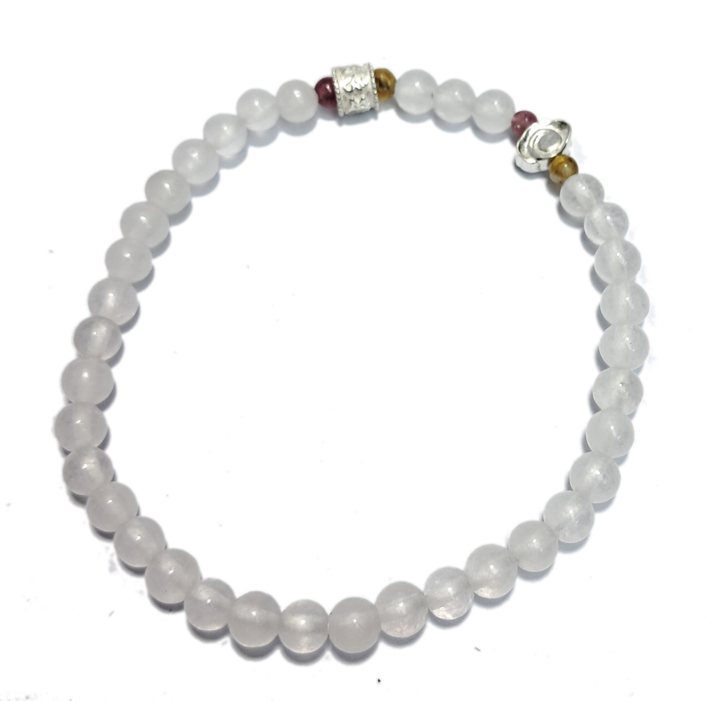 六字真言 吉祥雲 {純銀}&月光石手珠4.8mm【十方】152888