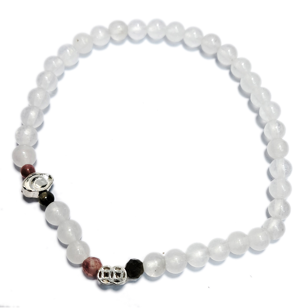 吉祥雲財源滾滾{純銀}&月光石手珠4.4mm【十方】152887