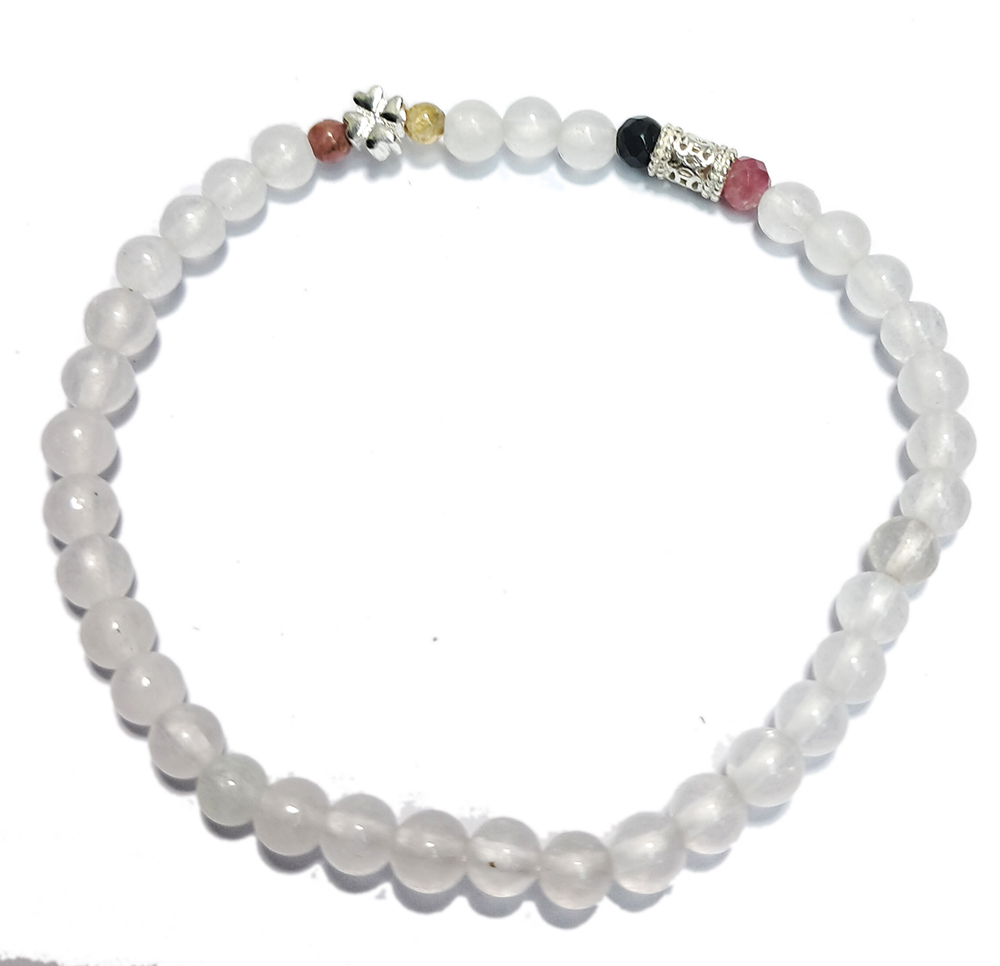 幸運草財源滾滾{純銀}&月光石手珠4.4mm【十方】152886