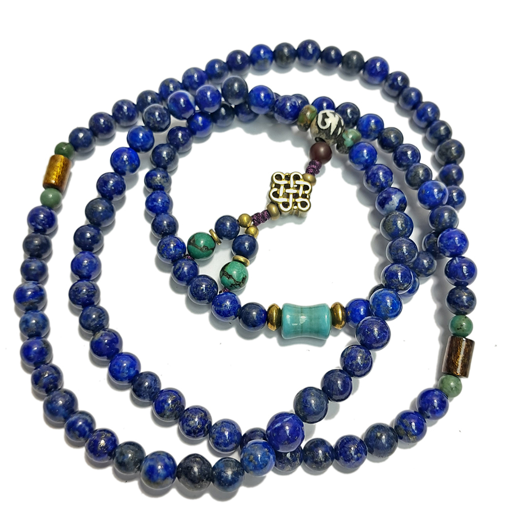 綠松石&金吉祥&金珊瑚&青金石108念珠6mm【十方】152920