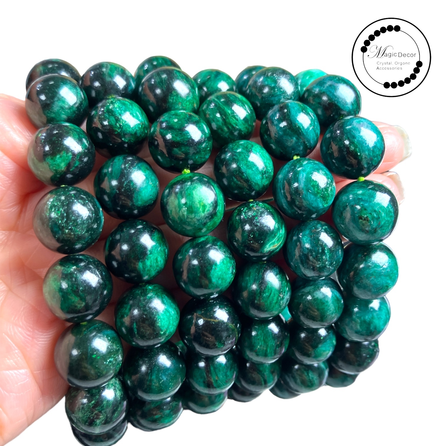 240414 - D33 12mm+暗閃祖母綠手串