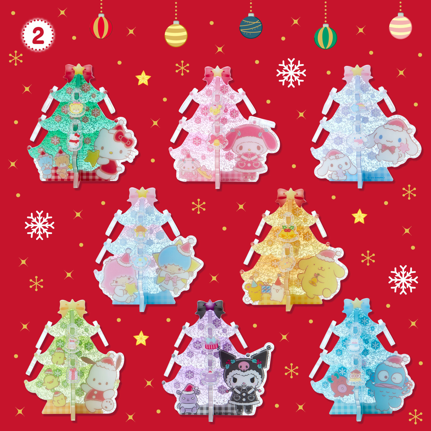 JP Sanrio 聖誕系列閃閃亞加力膠擺設 8603