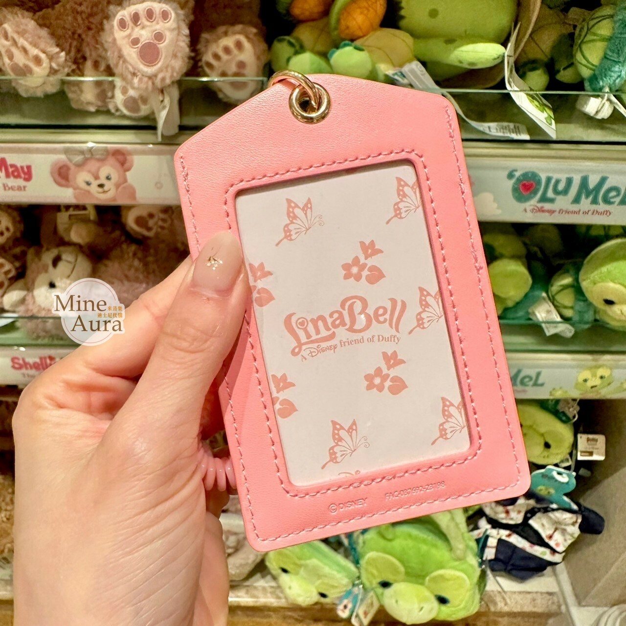 玲娜貝兒 Lina bell 大頭圖案 拚色 票卡夾 吊飾 -香港迪士尼樂園