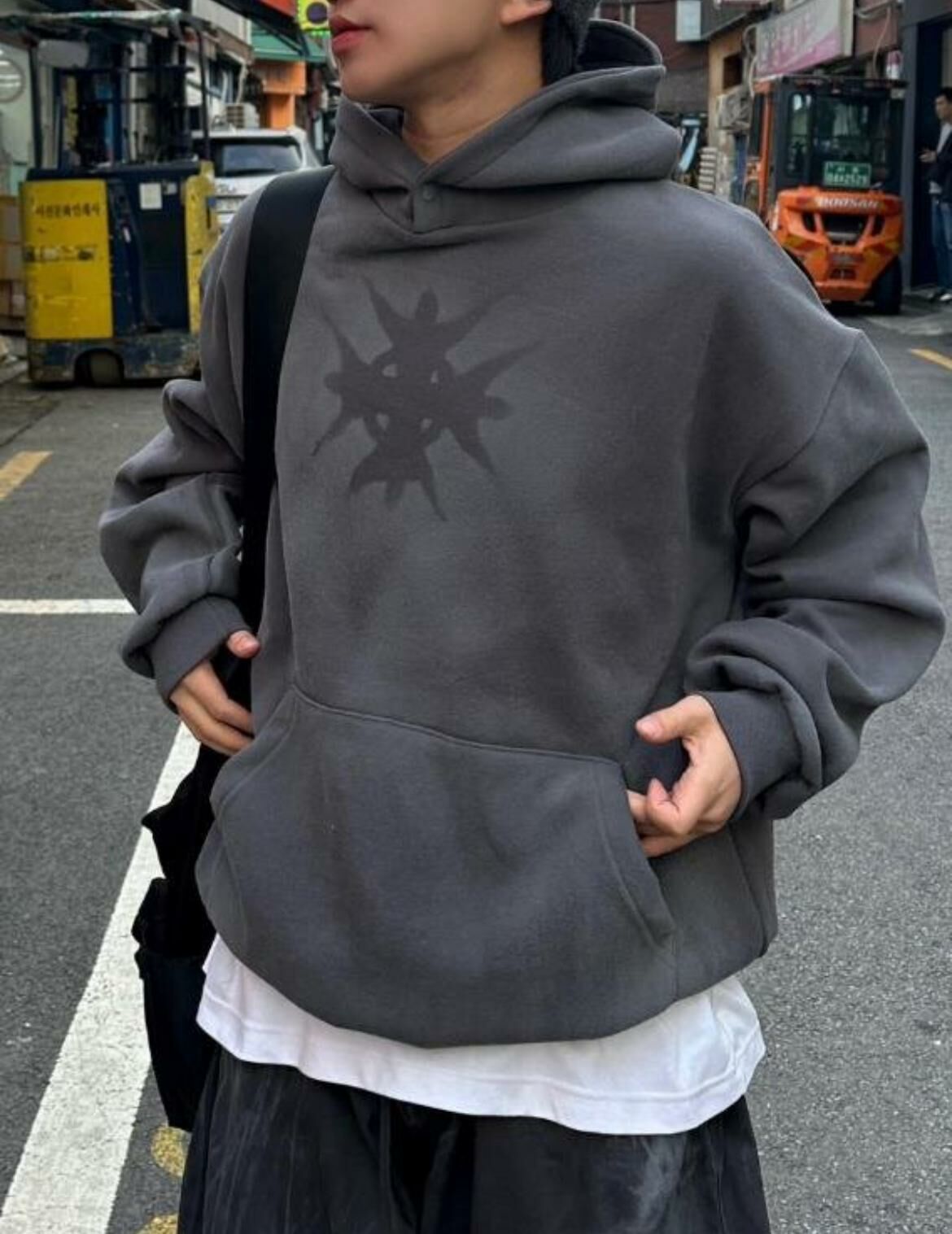 紮染圖案連帽衛衣(薄抓毛底) T5260