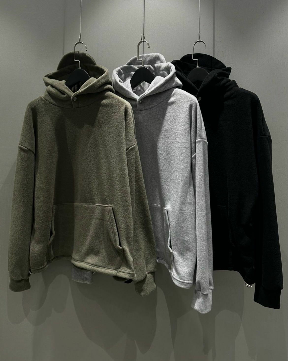 淨色毛絨連帽衛衣 T5263