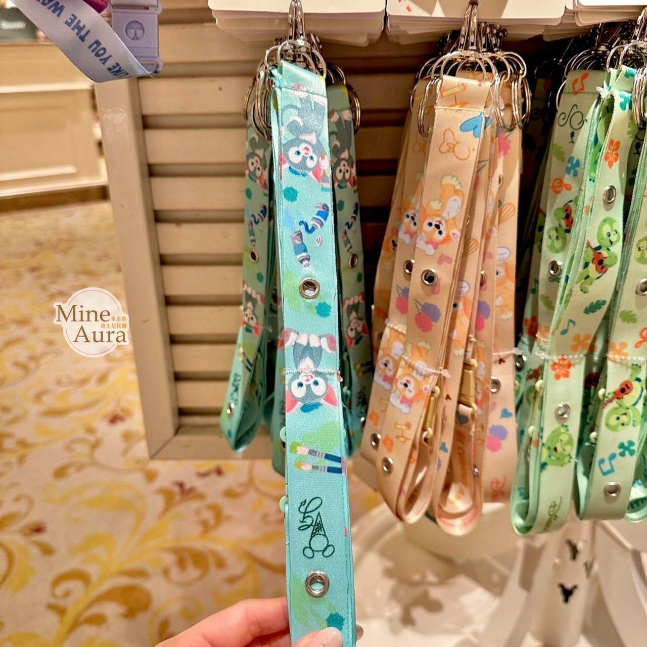 傑拉托尼 畫家貓 Gelatoni 吊飾 掛飾 滿版圖案掛繩 -香港迪士尼樂園