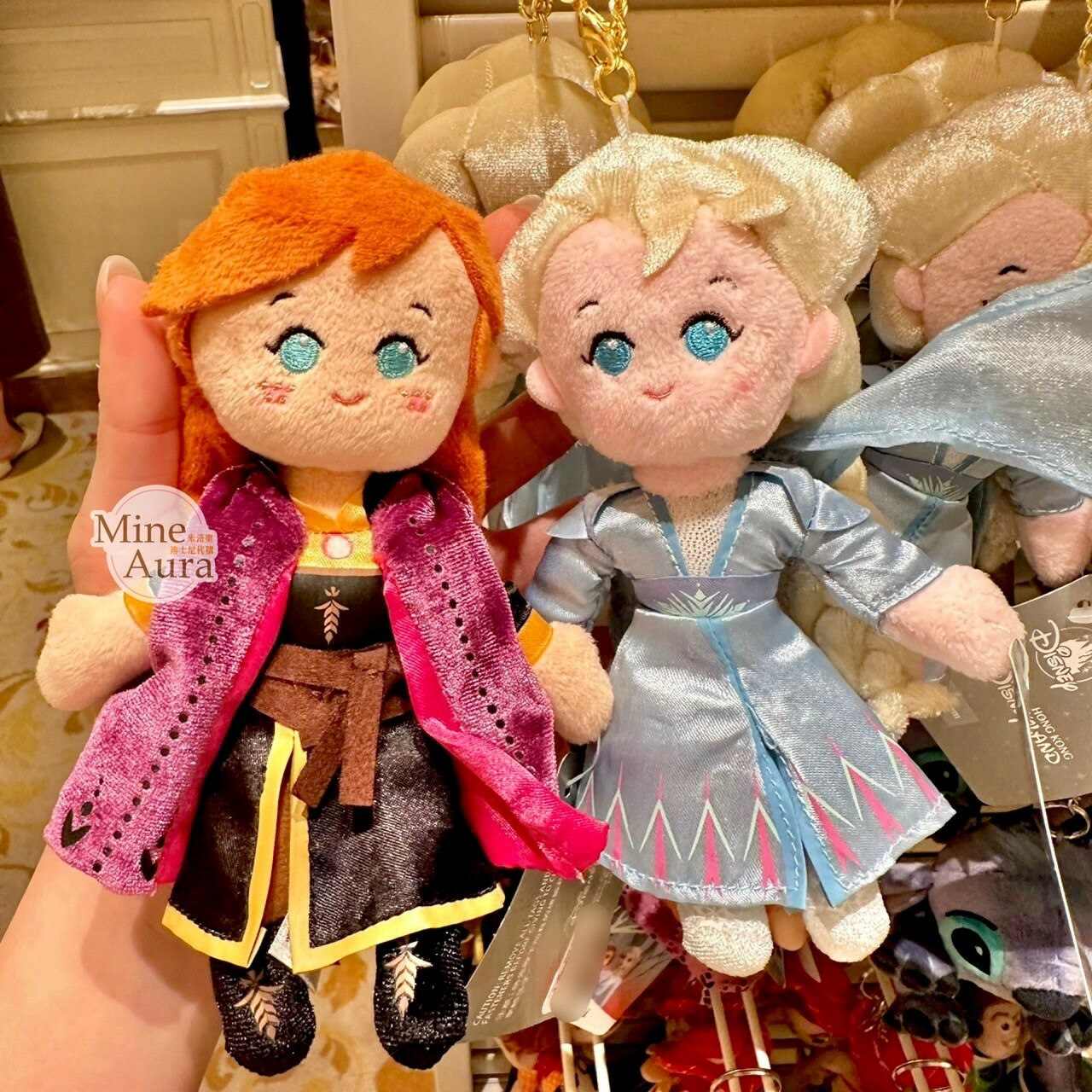 Q版 艾莎 Elsa 安娜Anna 絨毛 鑰匙圈 吊飾 冰雪奇緣 Frozen -香港迪士尼樂園