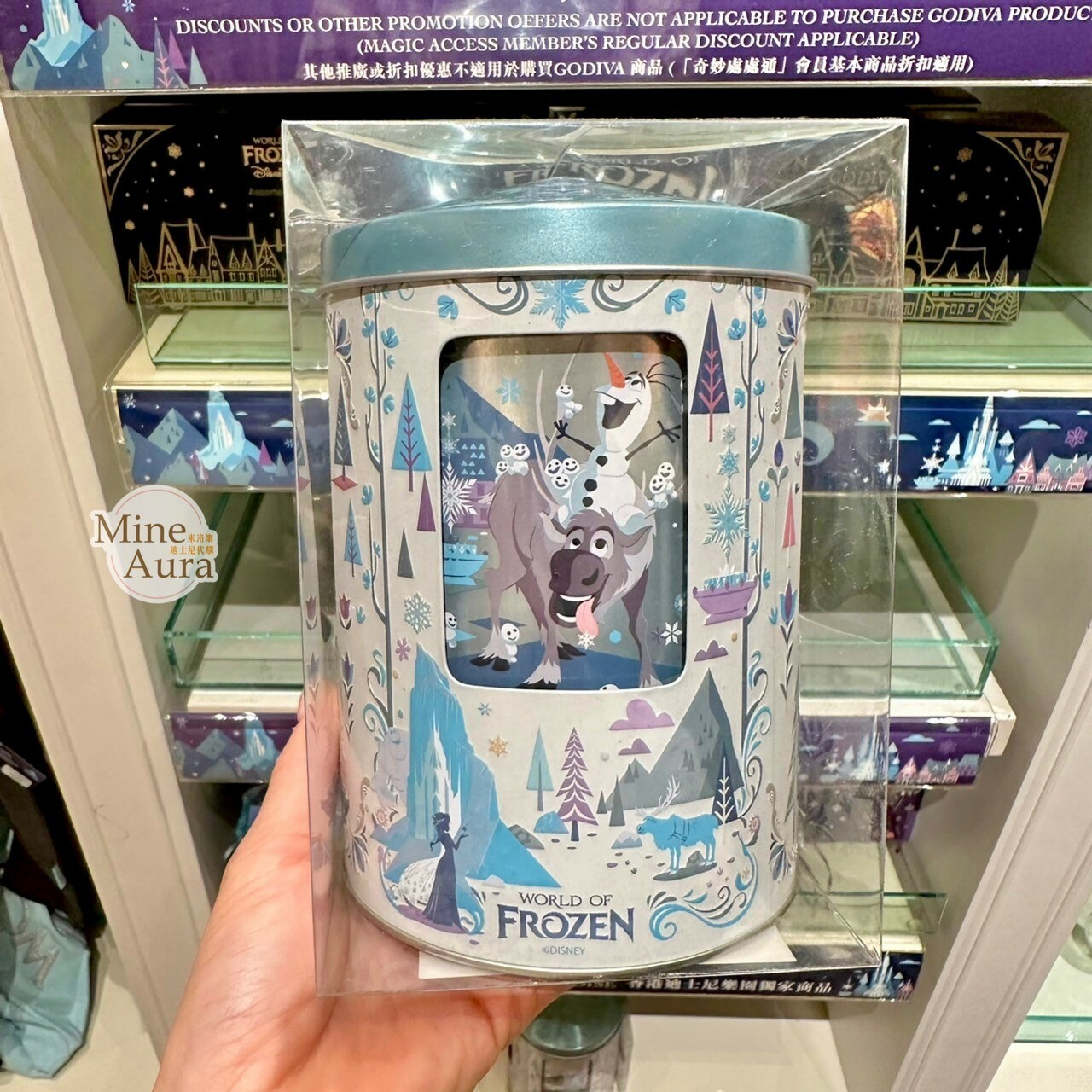 World of Frozen 限定 艾莎 Elsa 安娜Anna 餅乾 圓筒鐵盒 冰雪奇緣 Frozen -香港迪士尼樂園