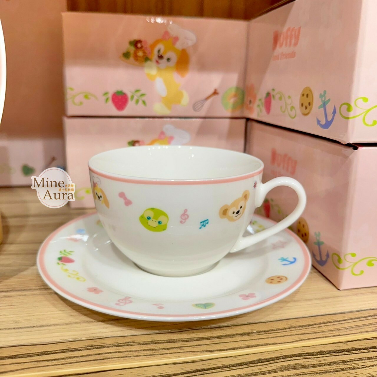 達菲 Duffy 與好友們 大頭圖案 下午茶 茶杯 杯碟套裝 廚房用品 -香港迪士尼樂園