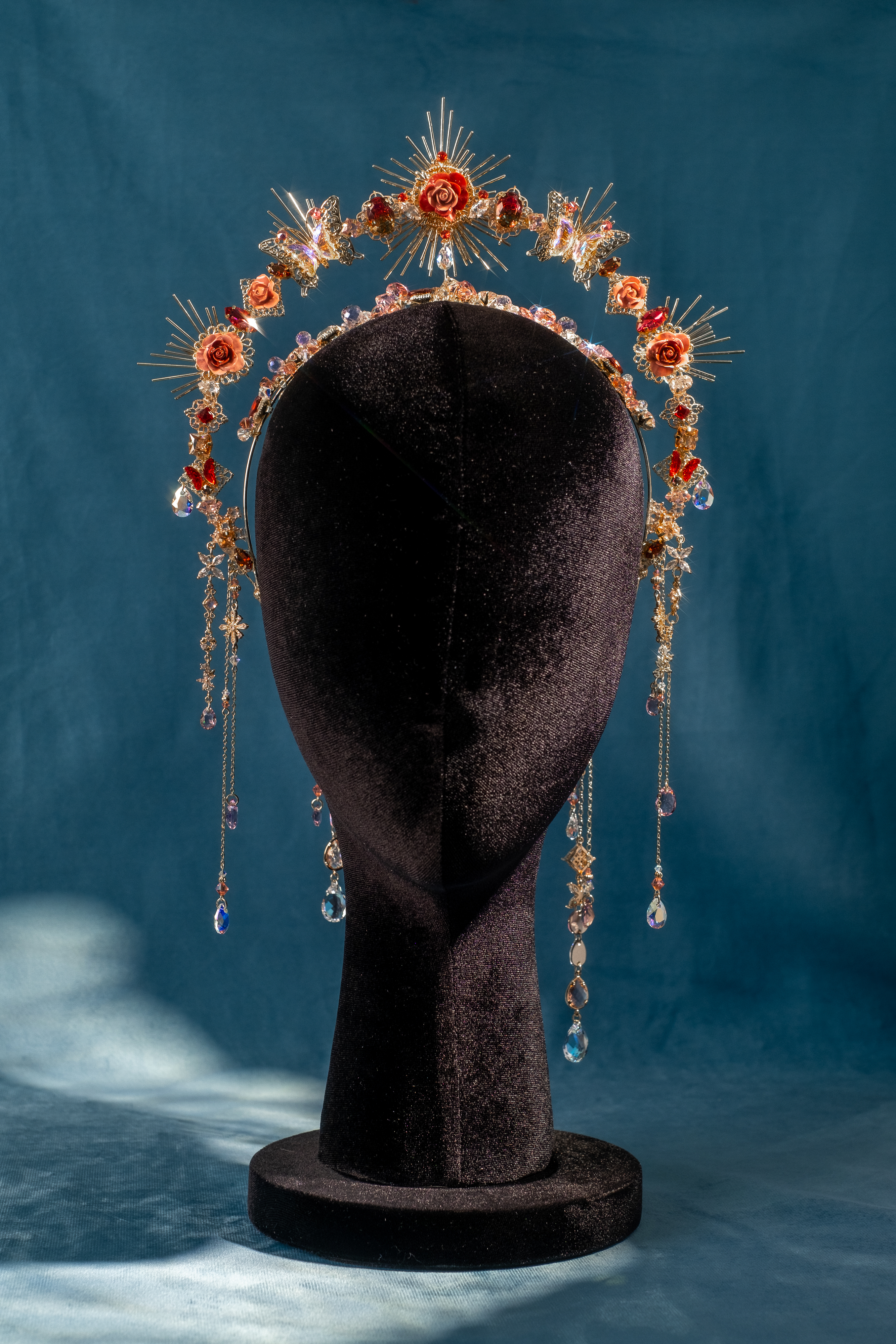 Coronation Day Madame of Roses Crown with Detachable Chain Details