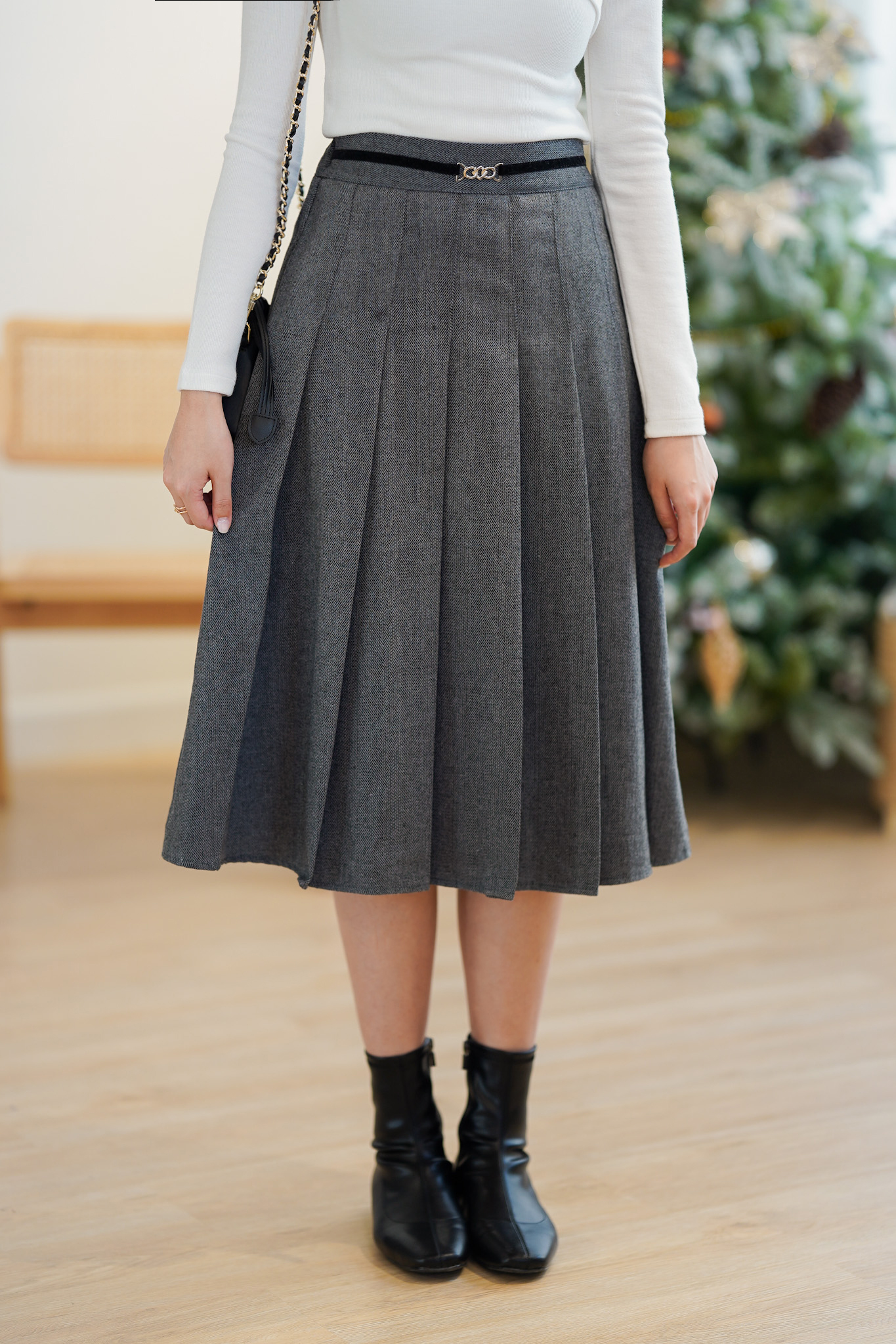 SK395 Torties Belted Long Skirt