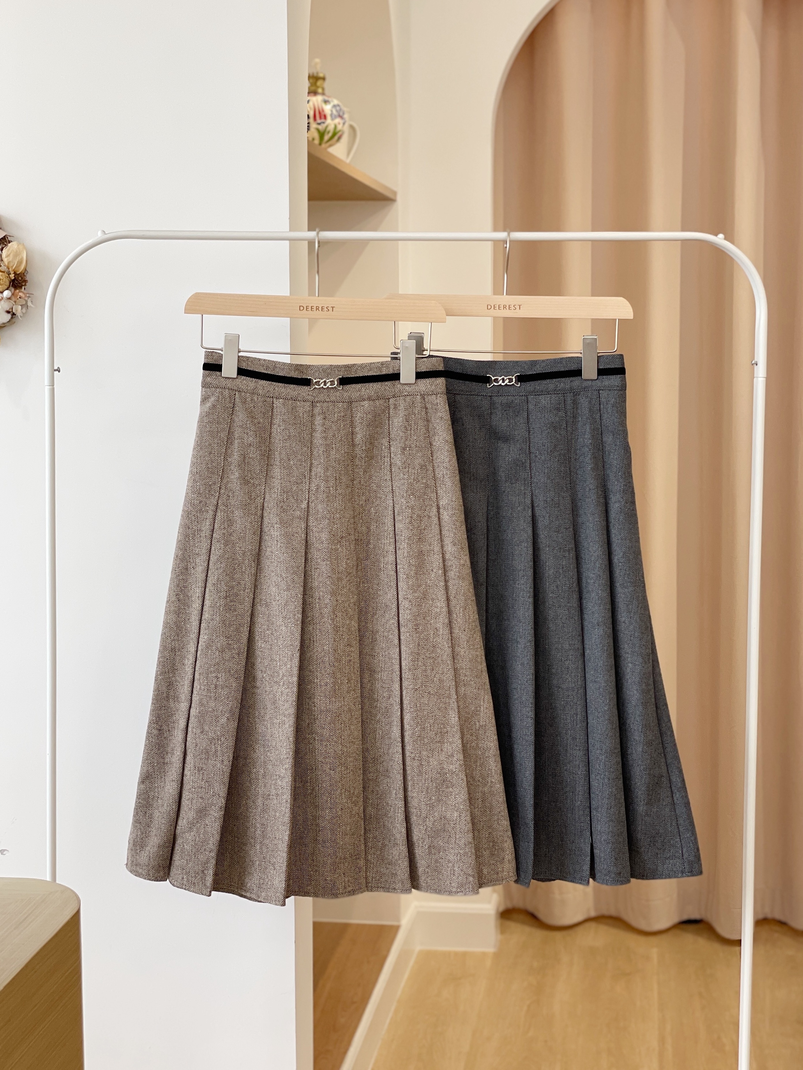 SK395 Torties Belted Long Skirt