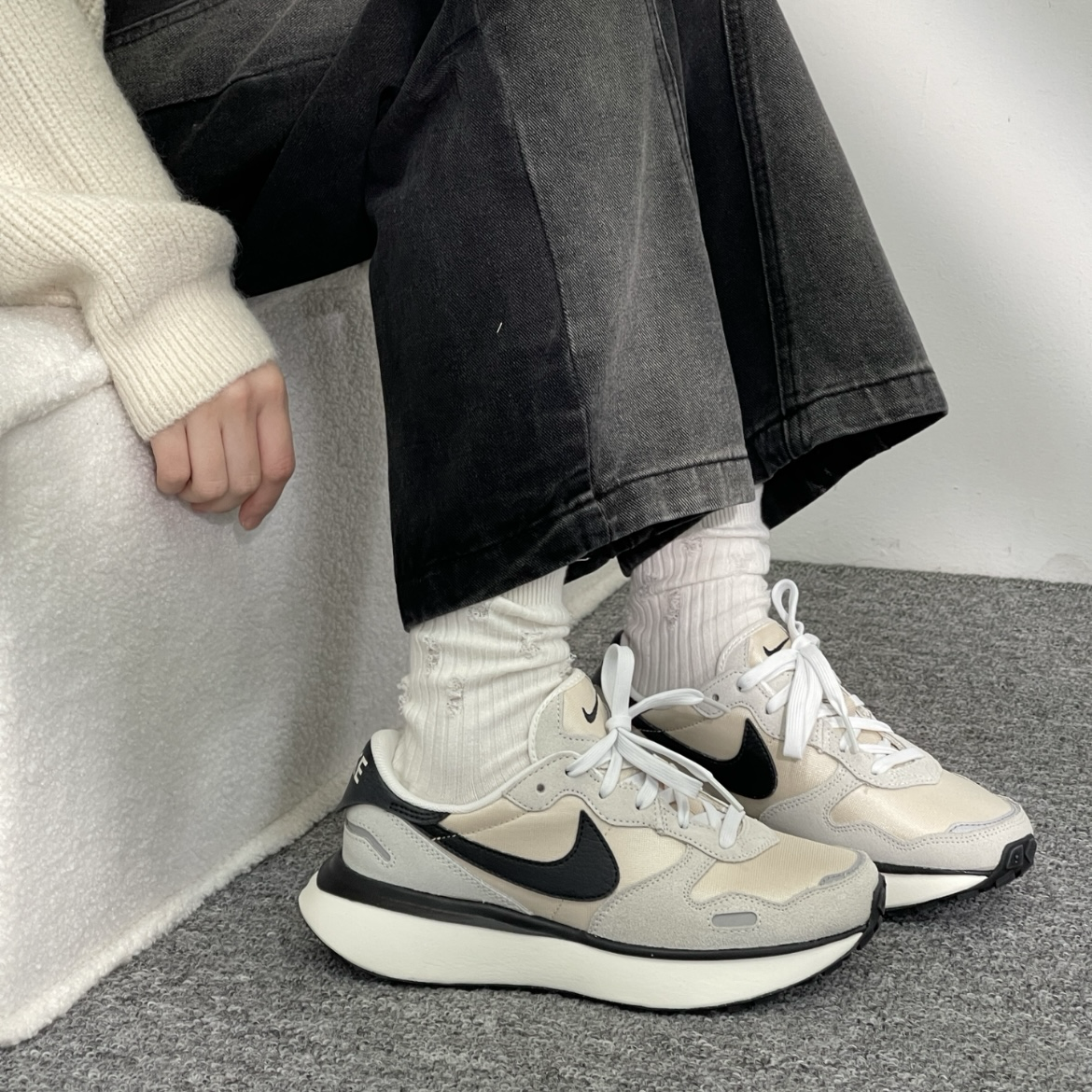Nike Phoenix Waffle Summit White & Black 燕麥灰粉 復古老爹鞋 麂皮
