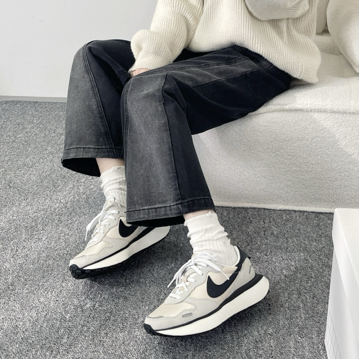 Nike Phoenix Waffle Summit White & Black 燕麥灰粉 復古老爹鞋 麂皮