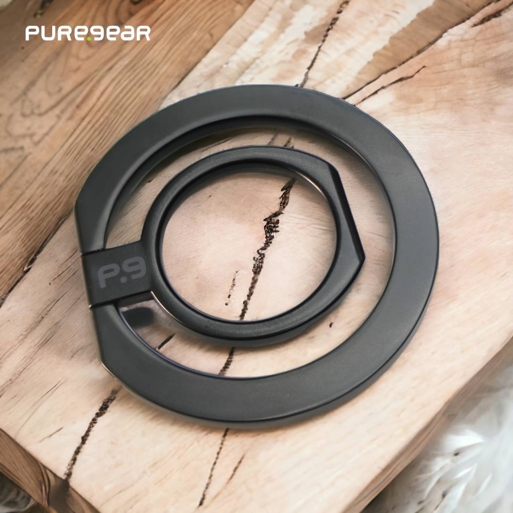 鋅合金磁吸指環支架(附磁圈貼片)/黑