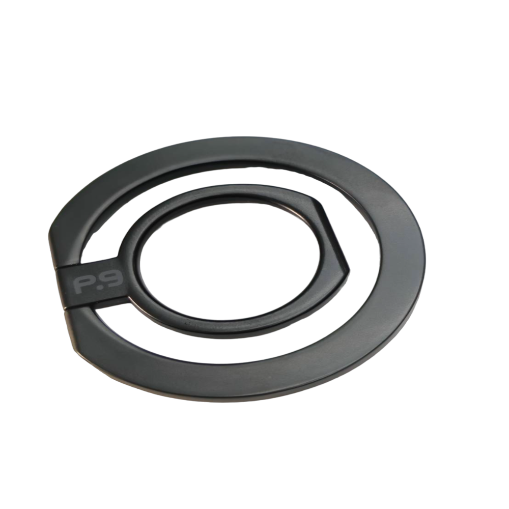 鋅合金磁吸指環支架(附磁圈貼片)/黑