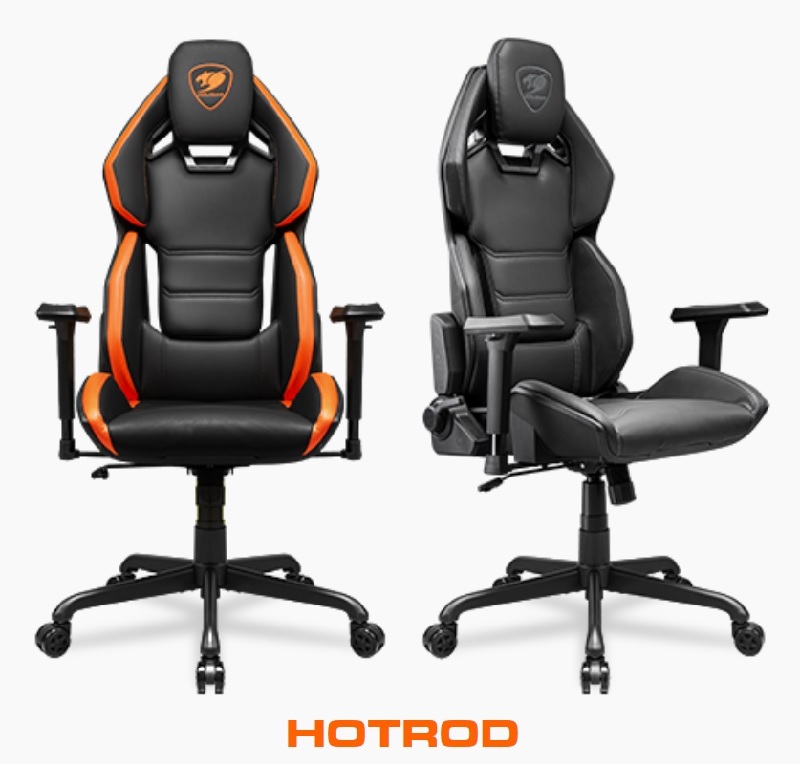 米特3C數位–COUGAR 美洲獅 HOTROD 電競椅 3D可調整扶手 150º背傾斜 黑色/黑橘