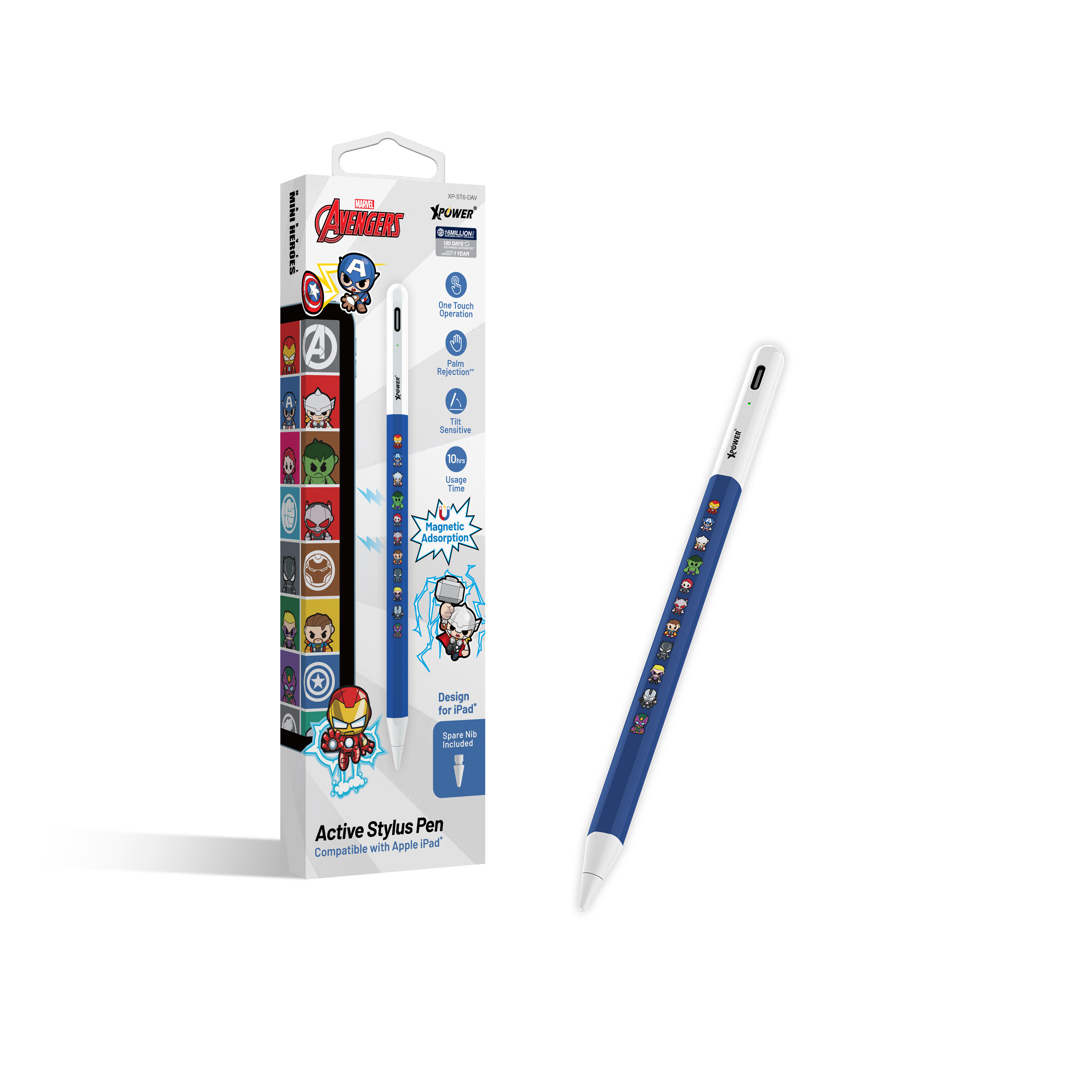 復仇者聯盟系列ST6磁吸主動式觸控筆Apple iPad適用