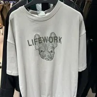 [S] LIFEWORK SIGNATURE DOG TEE LOGO T-SHIRT,SAND, LW235TS99511 (SLW432)