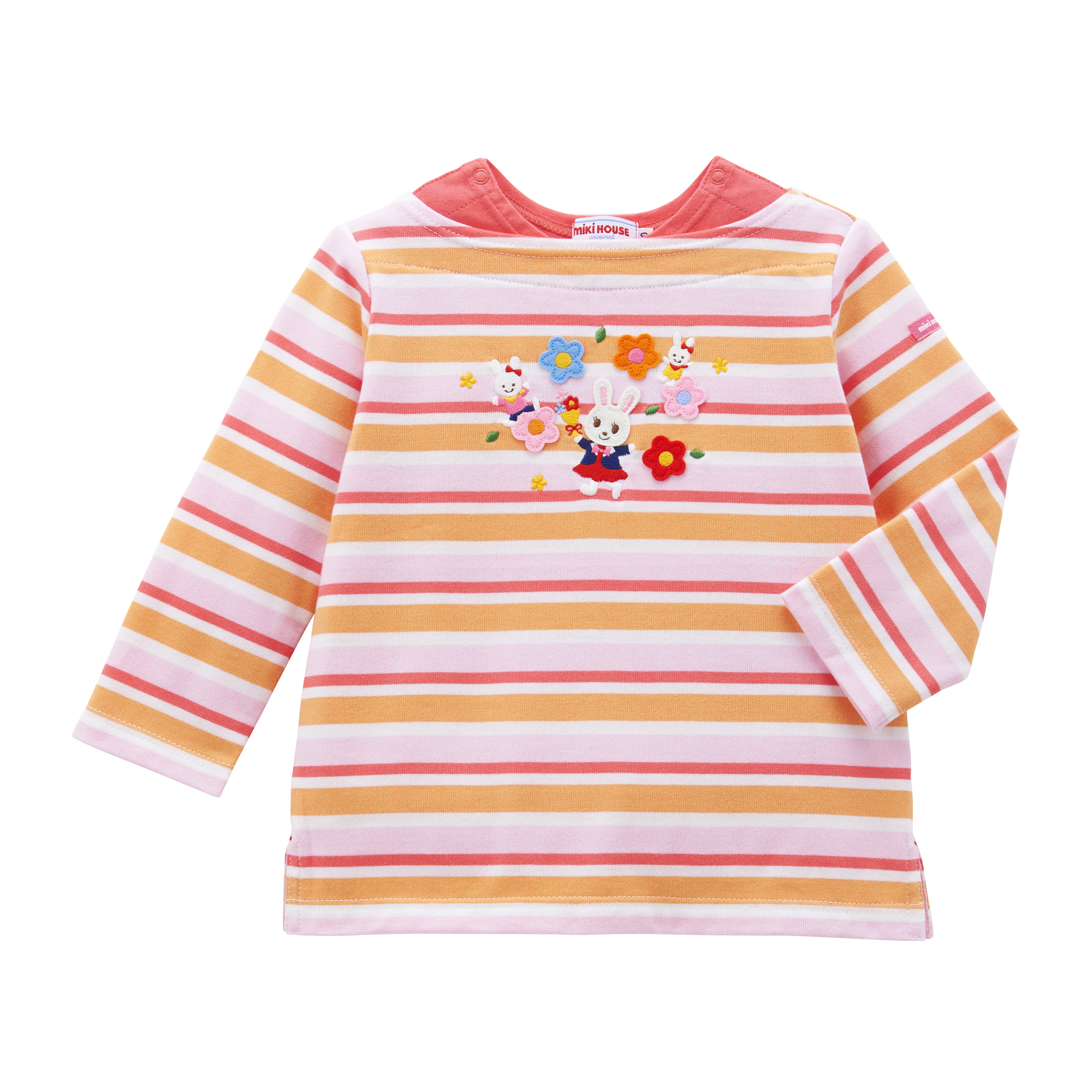 miki house 兔仔間條長袖T卹
