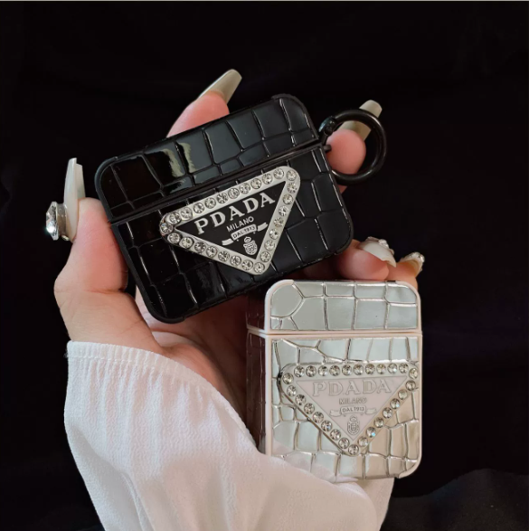 AirPods PD閃鑽鱷魚皮保護套