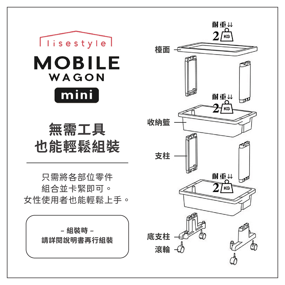 《JEJ ASTAGE》日本製多功能檯面置物收納三層推車