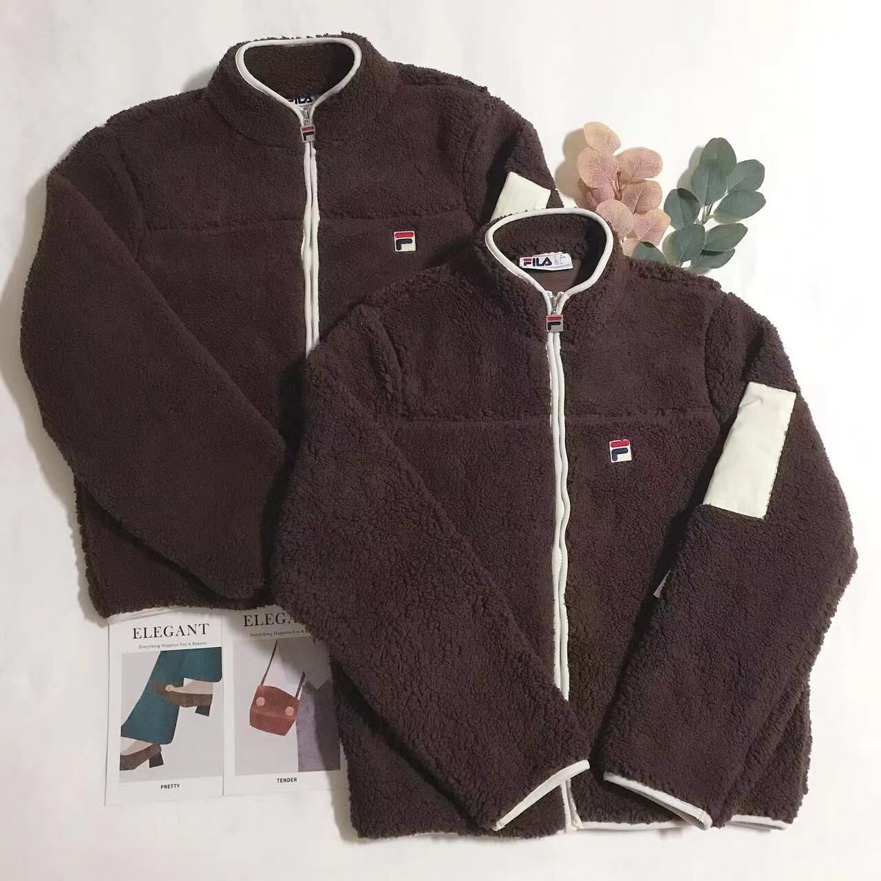 FILA UNISEX ZIP THRU BORG FLEECE